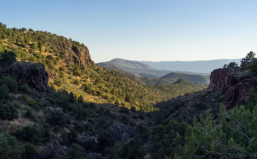 Panoramic view from 13 Mile Rock Butte, with the Verde River Valley and Black Hills in the distance