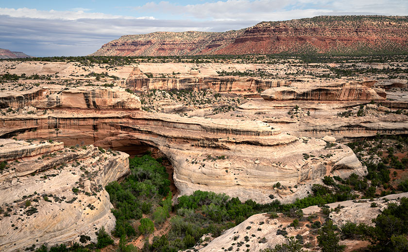 View of Kachina Bridge from the canyon rim in Natural Bridges National Monument