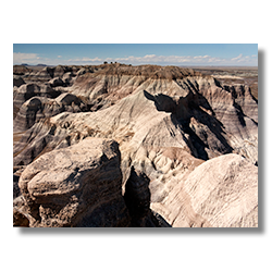 Deep erosional textures of the Chinle Formation seen from Blue Mesa walkway in Petrified Forest National Park