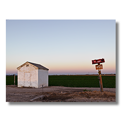 An irrigation pump house in the cotton fields on the west side of Phoenix.