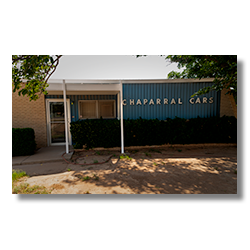 Exterior of Chaparral Cars headquarters, home of Rattlesnake Raceway, Midland, Texas