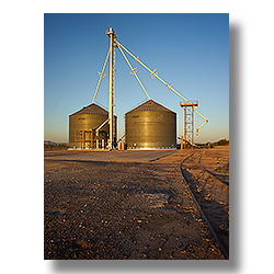 Grain silos at a Buckeye siding on the west side of Phoenix.