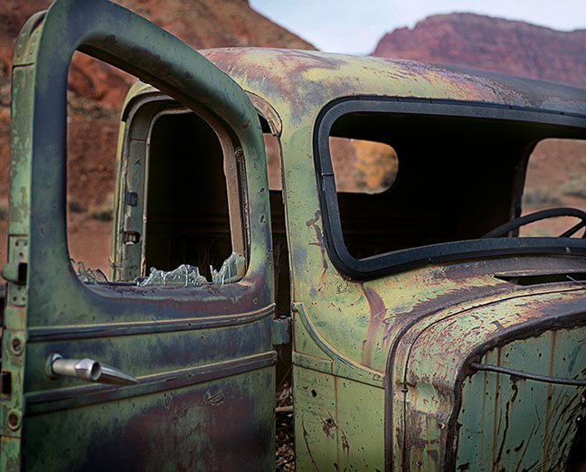A '37 Chevy pickup sits abandoned on the Lonly Dells Ranch at Lee's Ferry.